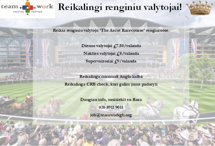 Reikalingi renginiu valytojai