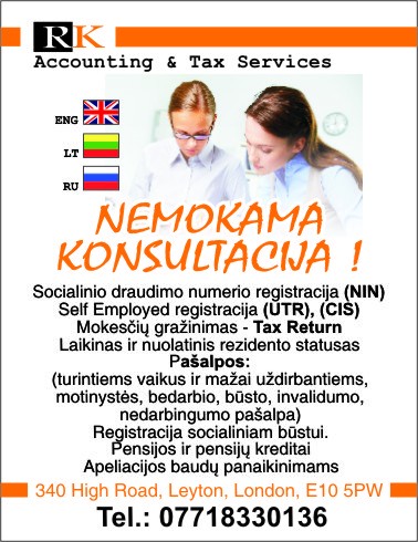 Oficialus HMRC agentas siulo savo paslaugas